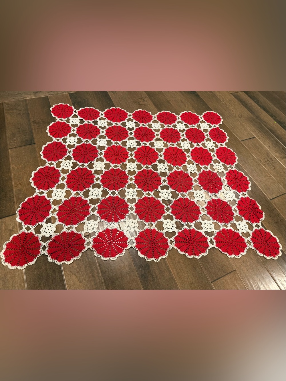 Vintage Handmade Crochet Tablecloth